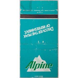 Vintage Matchbook Cover Alpine Cigarettes Canada Discover Peak of Refreshment